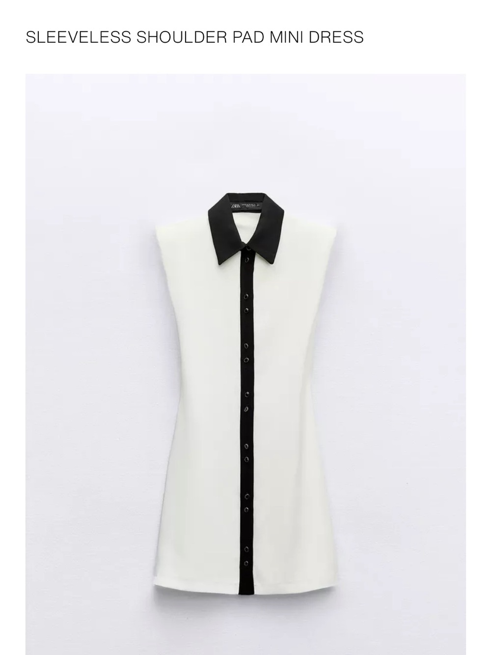 Zara Sleeveless Shoulder Pad Mini Dress